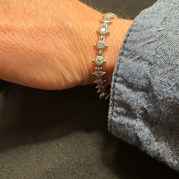 Judith Ripka Silver Bracelet with Crystal Details - Picture 8 of 9